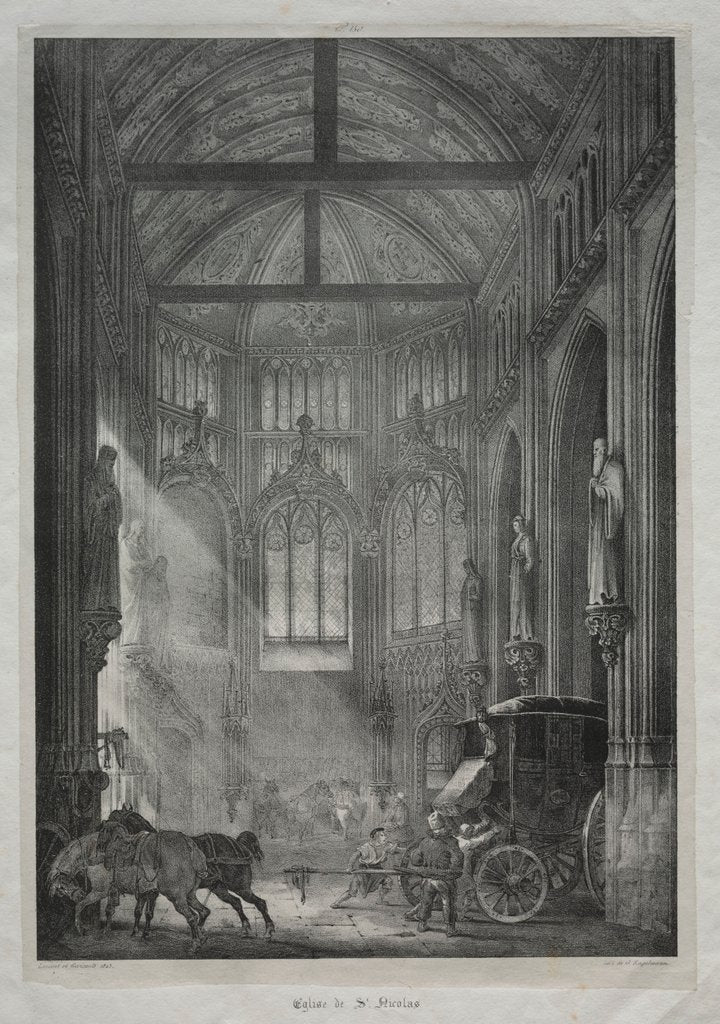 Detail of Church of St. Nicholas, Rouen, 1823 by Charles Louis Lesaint and Théodore Géricault