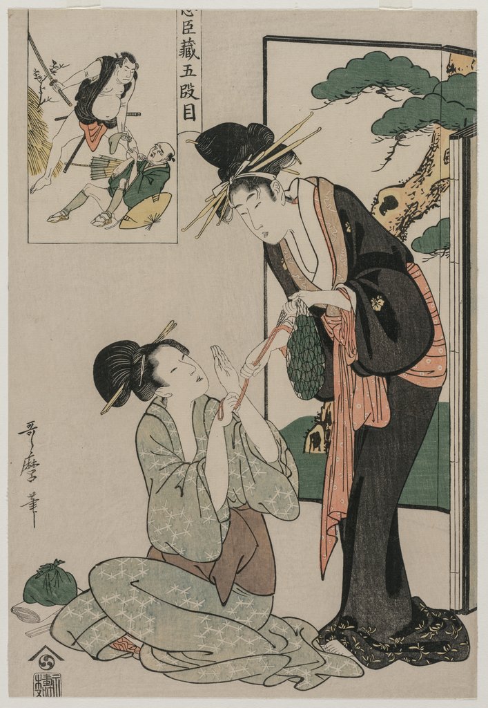 Detail of Chushingura: Act V of The Storehouse of Loyalty, late 1790s by Kitagawa Utamaro