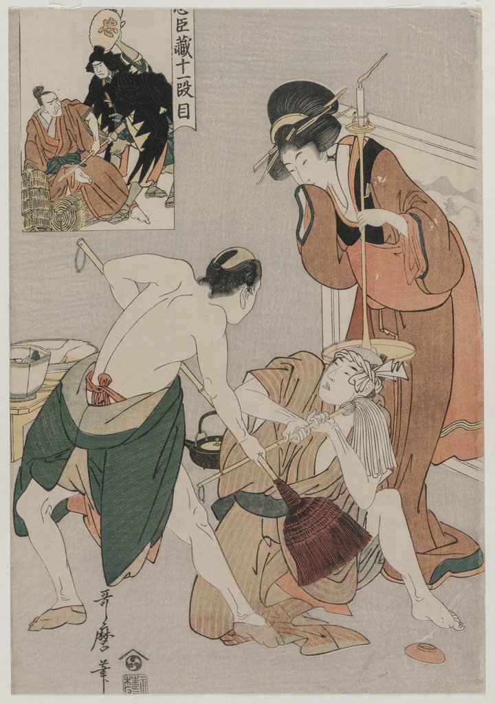 Detail of Chushingura: Act XI of The Storehouse of Loyalty, late 1790s by Kitagawa Utamaro