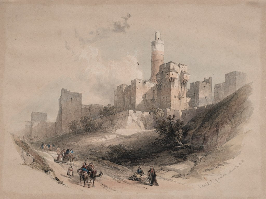 Detail of Citadel of Jerusalem, without the Walls, Tower of David, 1839 by David Roberts