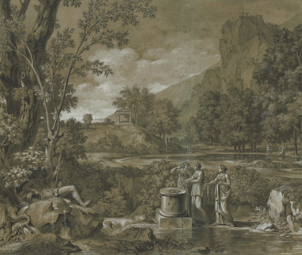 Detail of Classical Landscape, 1779 by Pierre Henri de Valenciennes