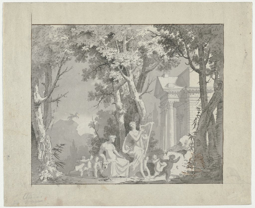 Detail of Classical Scene, 1775-1800 by Francisco Vieira (circle of)
