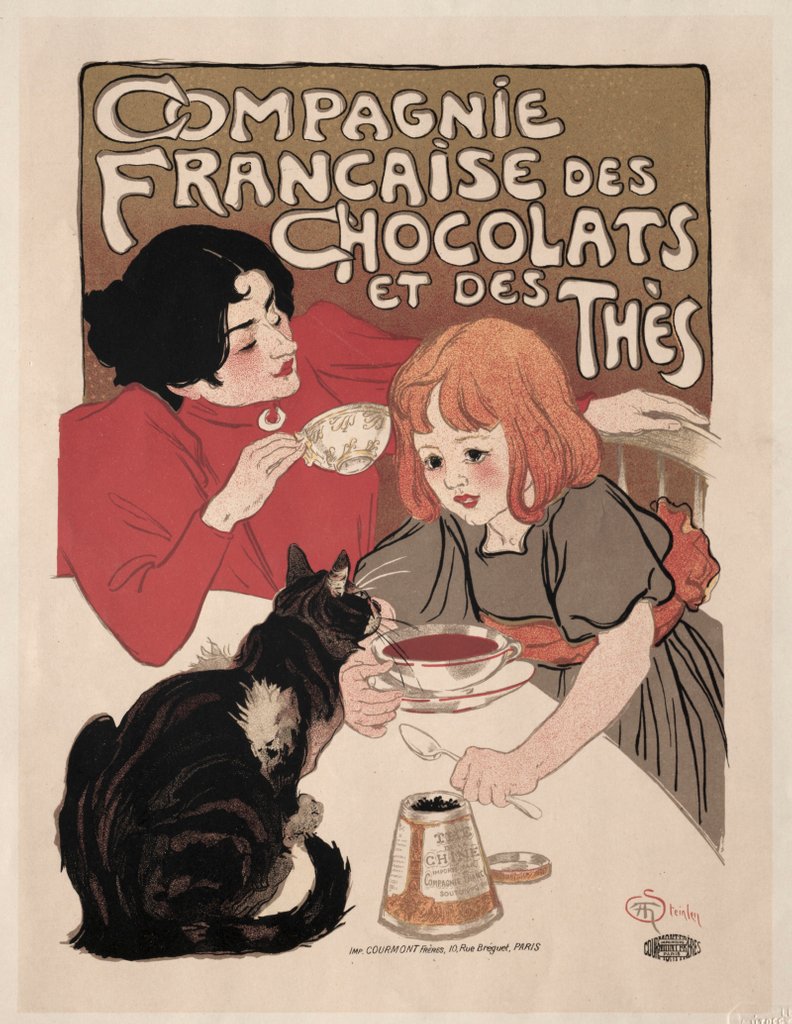 Detail of Compagnie Française des Chocolate et des Thés, 1895 by Théophile Alexandre Steinlen