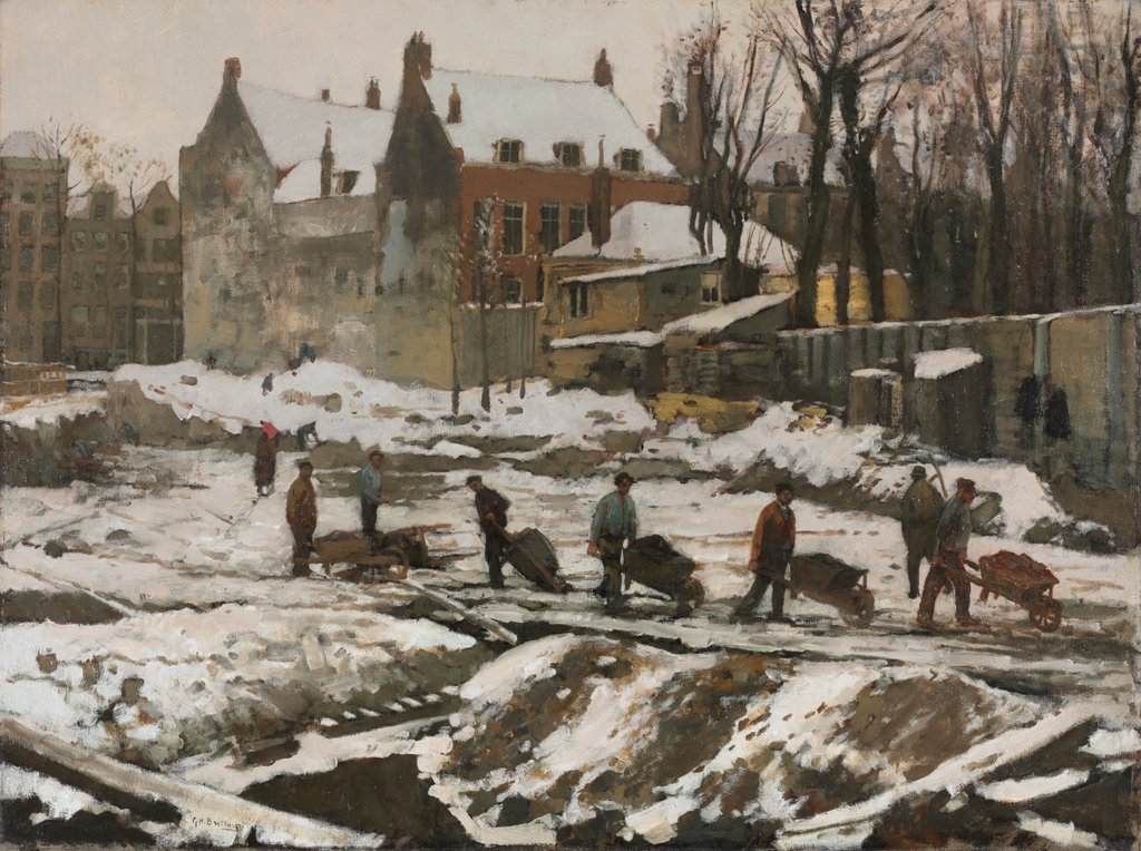 Detail of Construction Site in Amsterdam, c. 1902 by George Hendrik Breitner