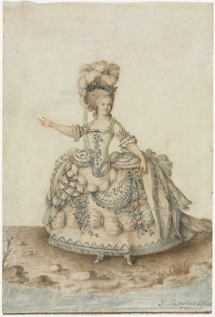 Detail of Costume Study for Opera Singer, 1781 by Jean Michel Moreau le Jeune