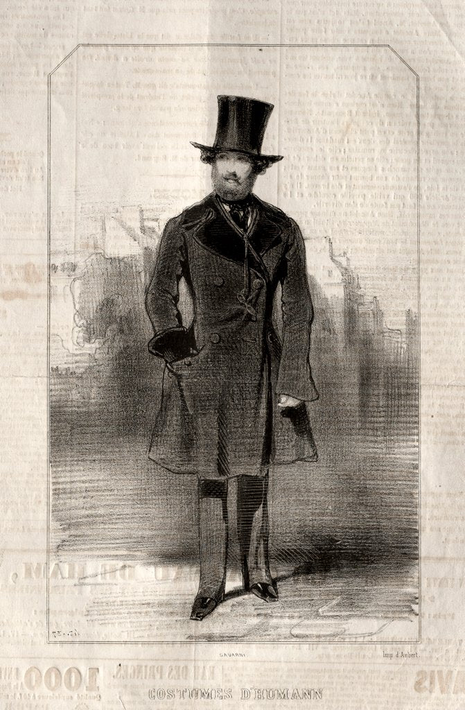 Detail of Costumes d Humann, 1843 by Paul Gavarni