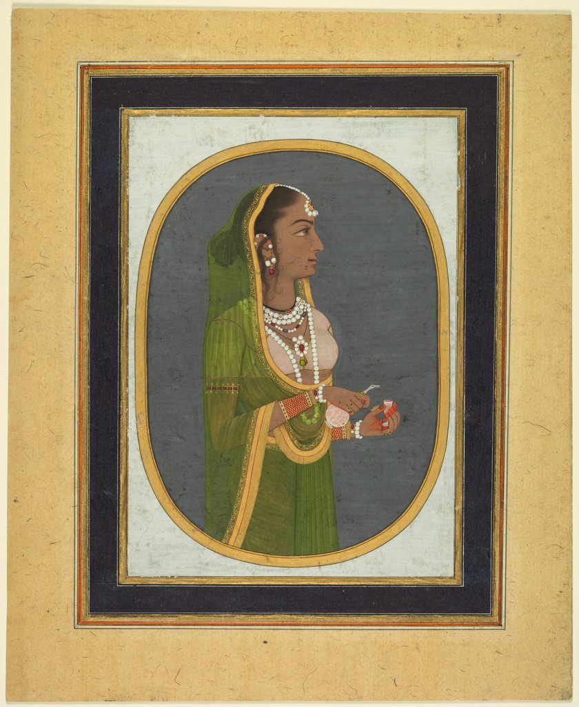 Detail of Court lady pouring wine, c. 1760 by Muhammad Rizavi Hindi (attributed to)