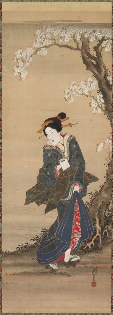 Detail of Courtesan, 19th century by Ikeda Eisen