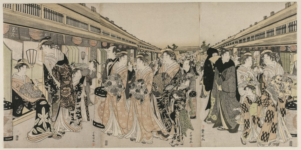 Detail of Courtesans Promenading on the Nakanocho, c. 1790 by Utagawa Toyokuni