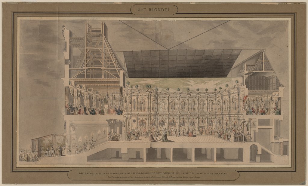 Detail of Cross Section of the Hôtel de Ville Seen in Perspective?, 1739-1740 by Jacques-François Blondel