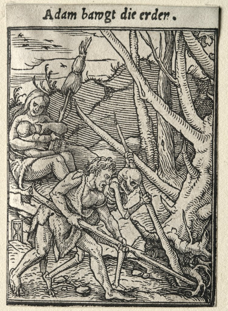 Detail of Dance of Death: Adam Tilling the Ground by Hans Holbein