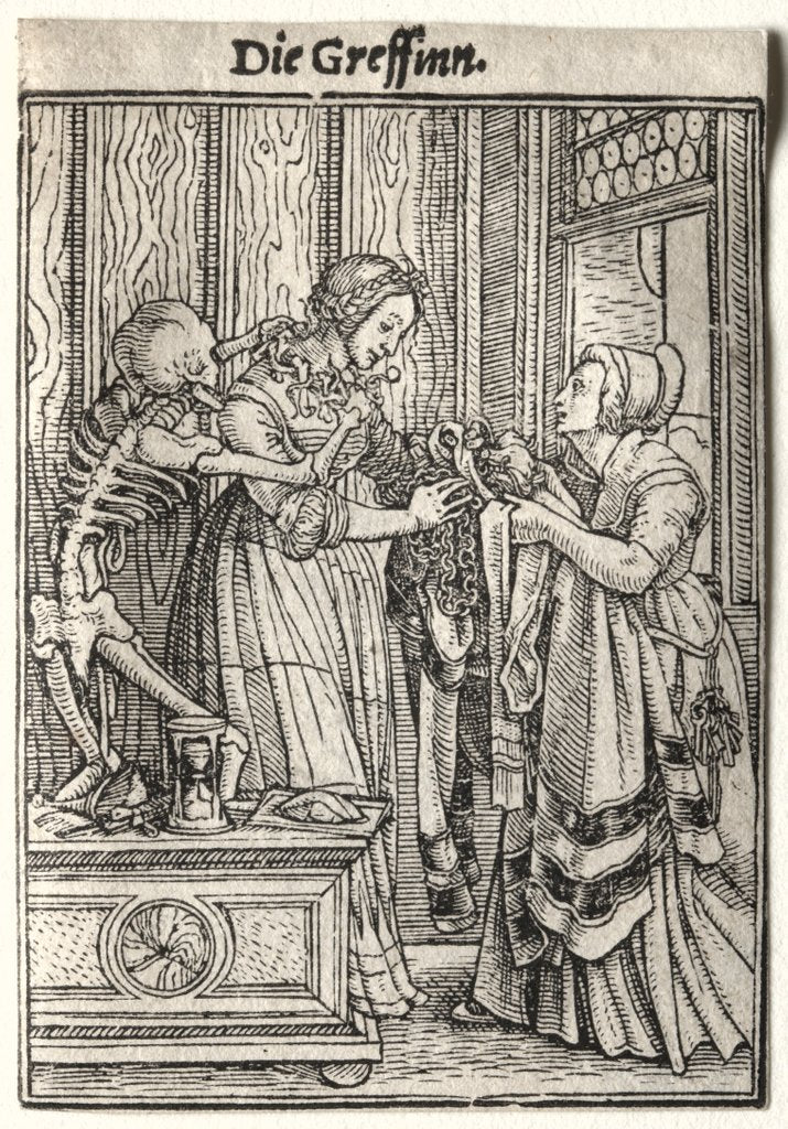 Detail of Dance of Death: The Countess by Hans Holbein