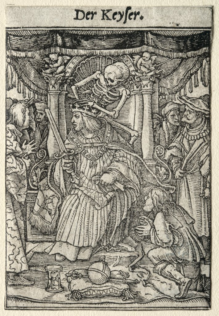 Detail of Dance of Death: The Emperor by Hans Holbein