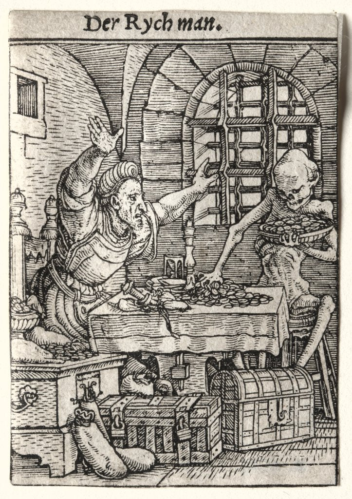 Detail of Dance of Death: The Miser, c. 1526 by Hans Holbein