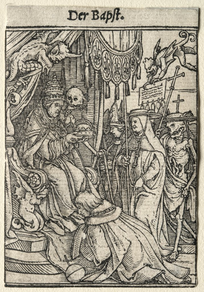 Detail of Dance of Death: The Pope by Hans Holbein