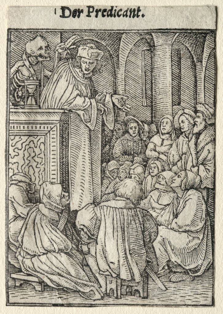 Detail of Dance of Death: The Preacher by Hans Holbein