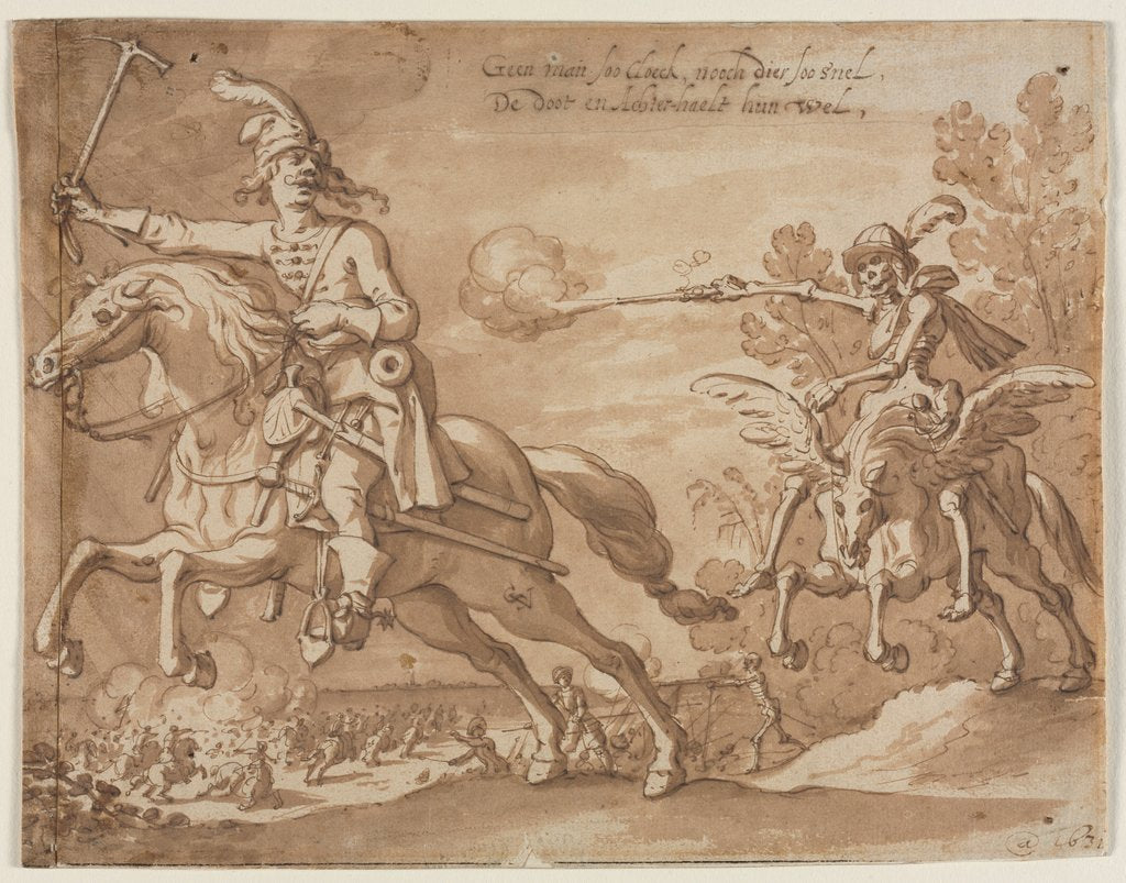 Detail of Death on Horseback Chasing a Flying Knight, 1631 by Sebastian Vrancx