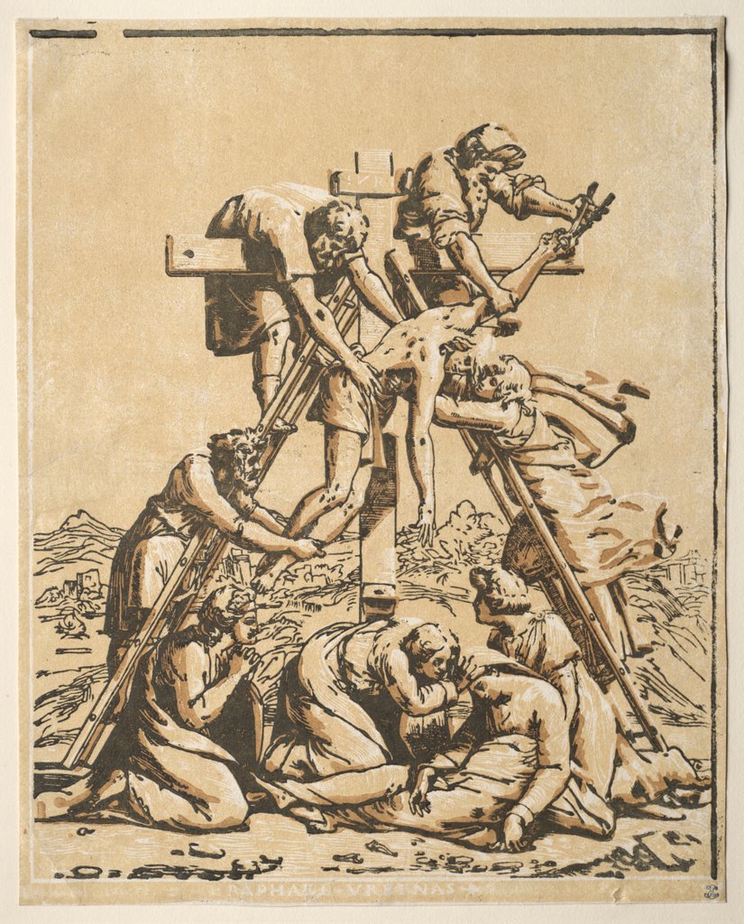 Detail of Descent from the Cross by Ugo da Carpi