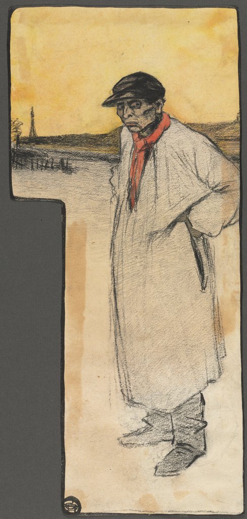 Detail of Design for a Book Illustration, Standing Male Figure, after 1901 by George Dupuis