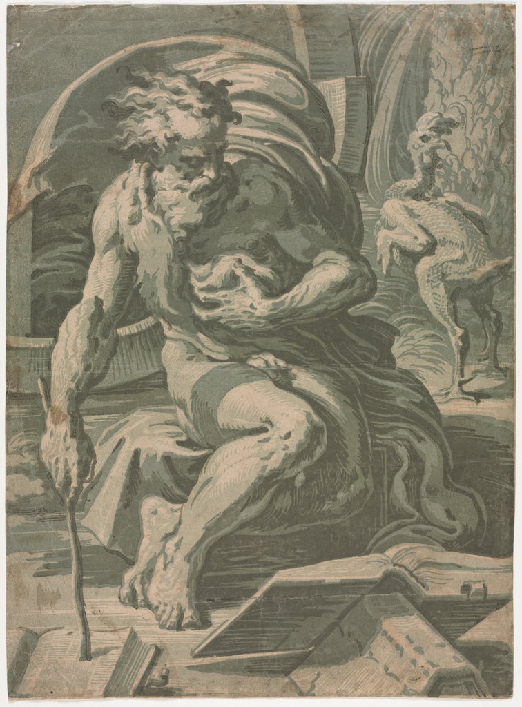 Detail of Diogenes, c. 1524-1527 by Ugo da Carpi