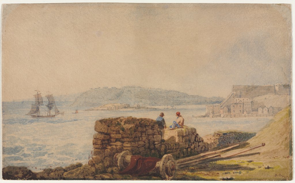 Detail of Drake's Island, Plymouth by Samuel Prout