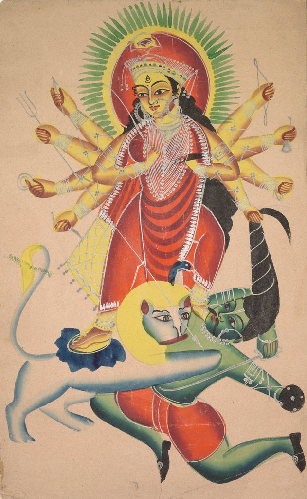 Detail of Durga Killing the Demon Mahisha, 1800s by Unknown