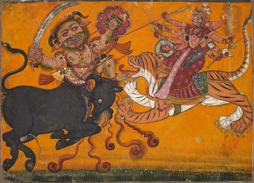 Detail of Durga Slaying Mahisha, c. 1700-1710 by Unknown