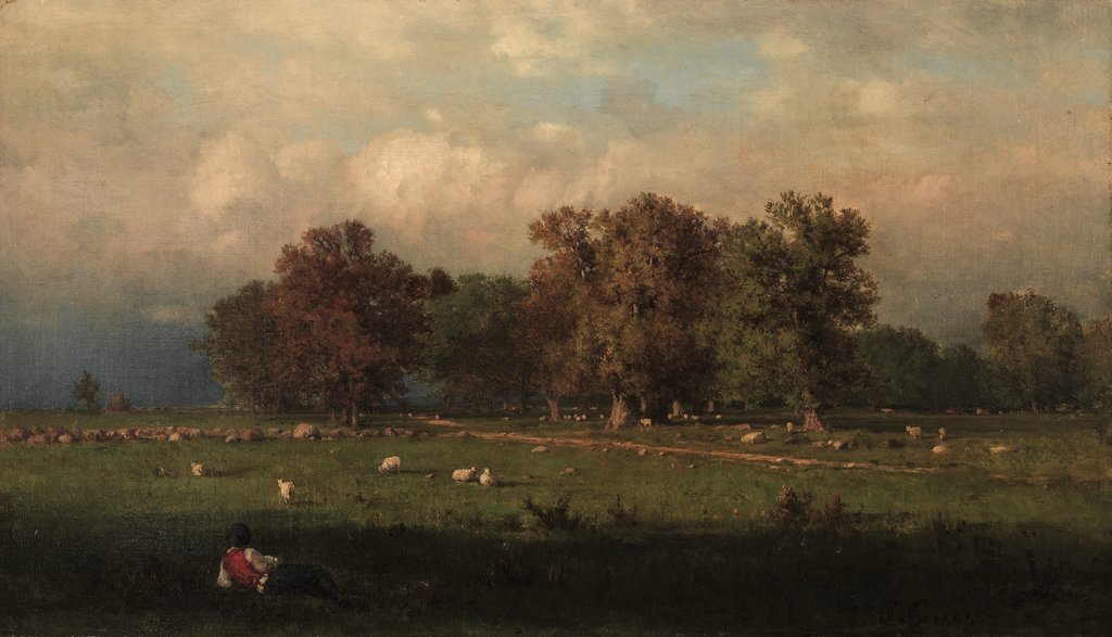 Detail of Durham, Connecticut, 1858 by George Inness
