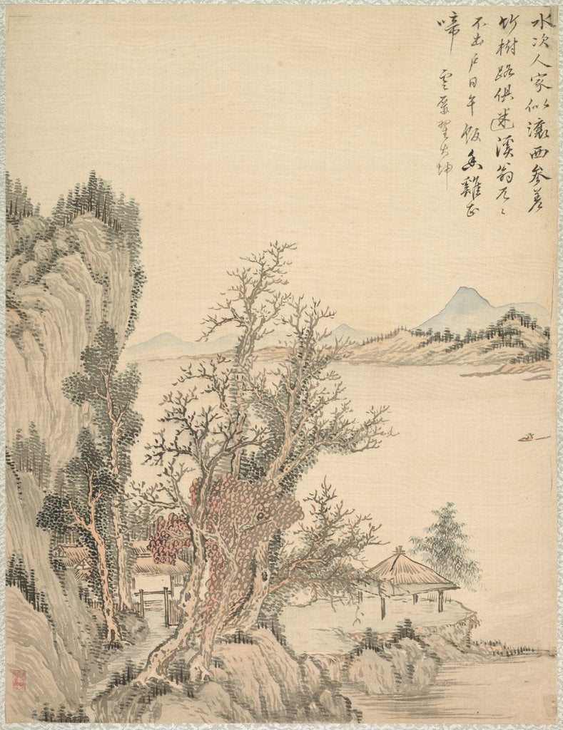 Detail of Dwelling by the Shore, 1847 by Tsubaki Chinzan