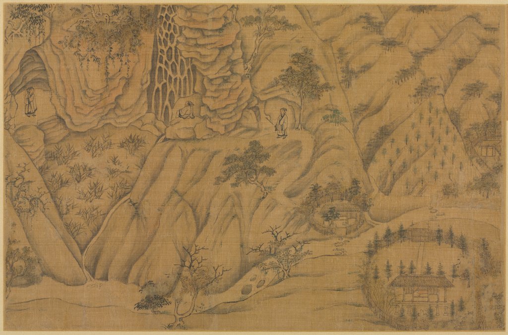 Detail of Dwelling in the Longmian Mountains, 1100s-1200s by Li Gonglin
