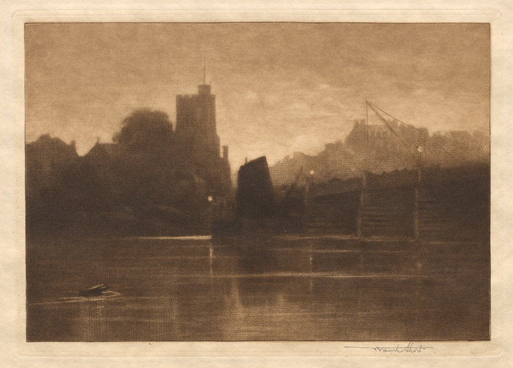 Detail of Ebb Tide, Putney Bridge, 1885 by Frank Short