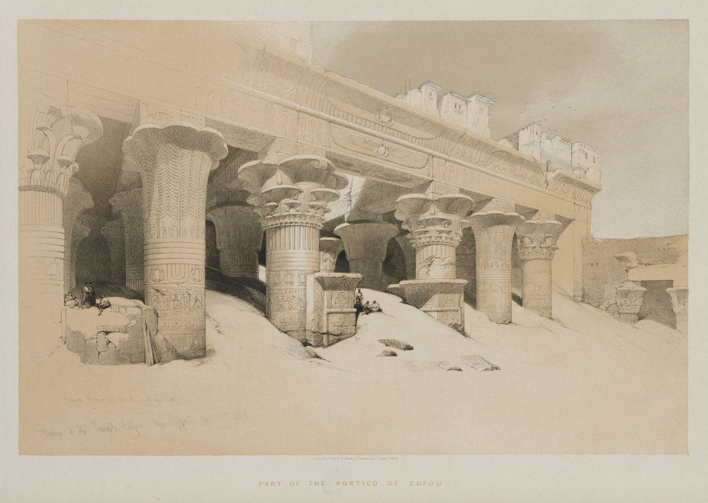 Detail of Egypt and Nubia Volume I: Portico of the Temple Edfou, Upper Egypt, 1846 by Louis Haghe