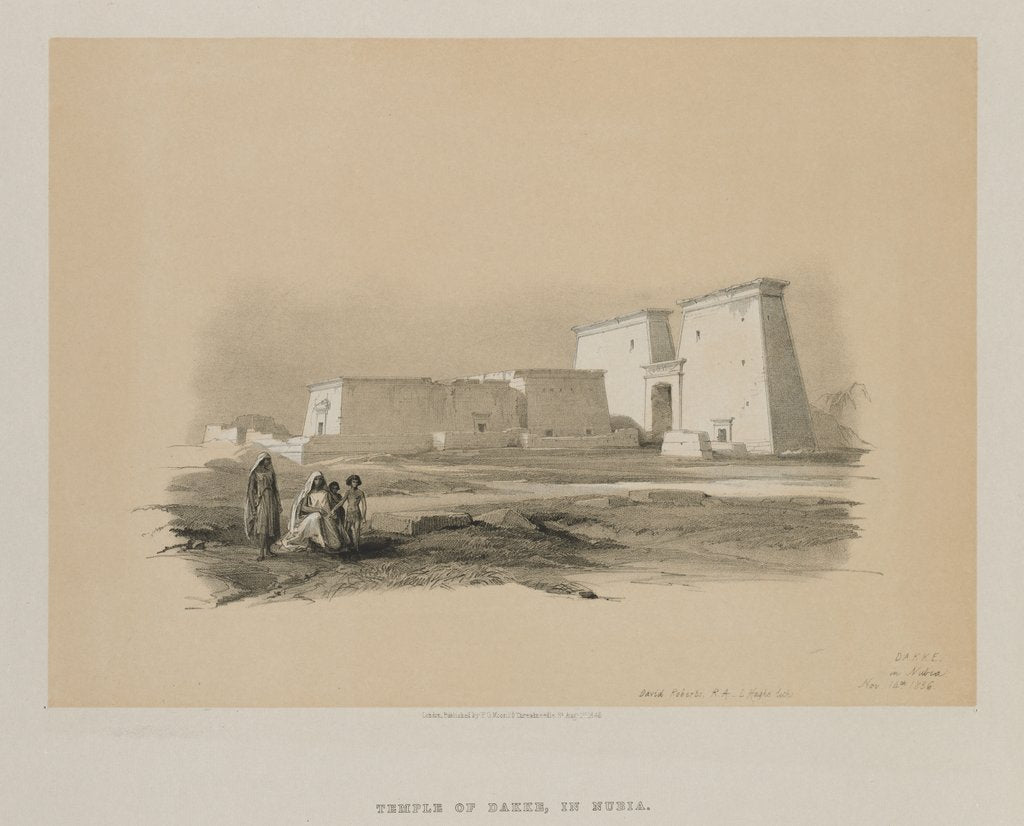 Detail of Egypt and Nubia, Volume I: Dakke, in Nubia, 1846 by Louis Haghe