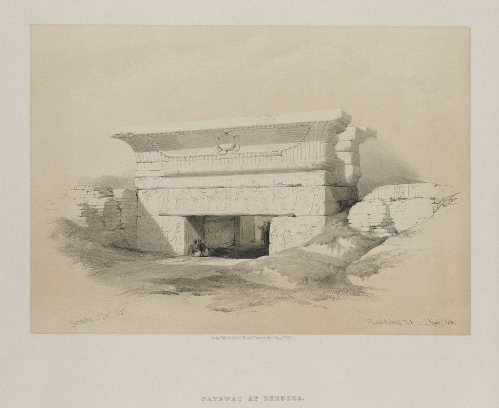 Detail of Egypt and Nubia, Volume I: Dendera, 1847 by Louis Haghe