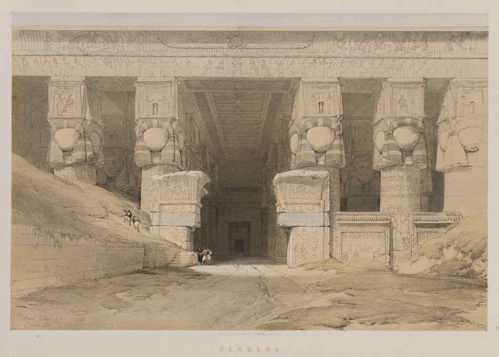 Detail of Egypt and Nubia, Volume I: Dendera, 1847 by Louis Haghe