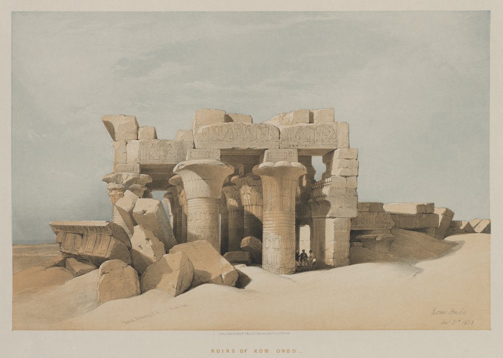 Detail of Egypt and Nubia, Volume I: Kom-Ombo, 1846 by Louis Haghe