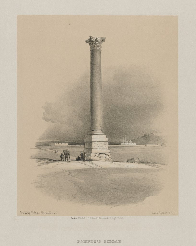 Detail of Egypt and Nubia, Volume I: Pompey's Pillar, Alexandria, 1846 by Louis Haghe