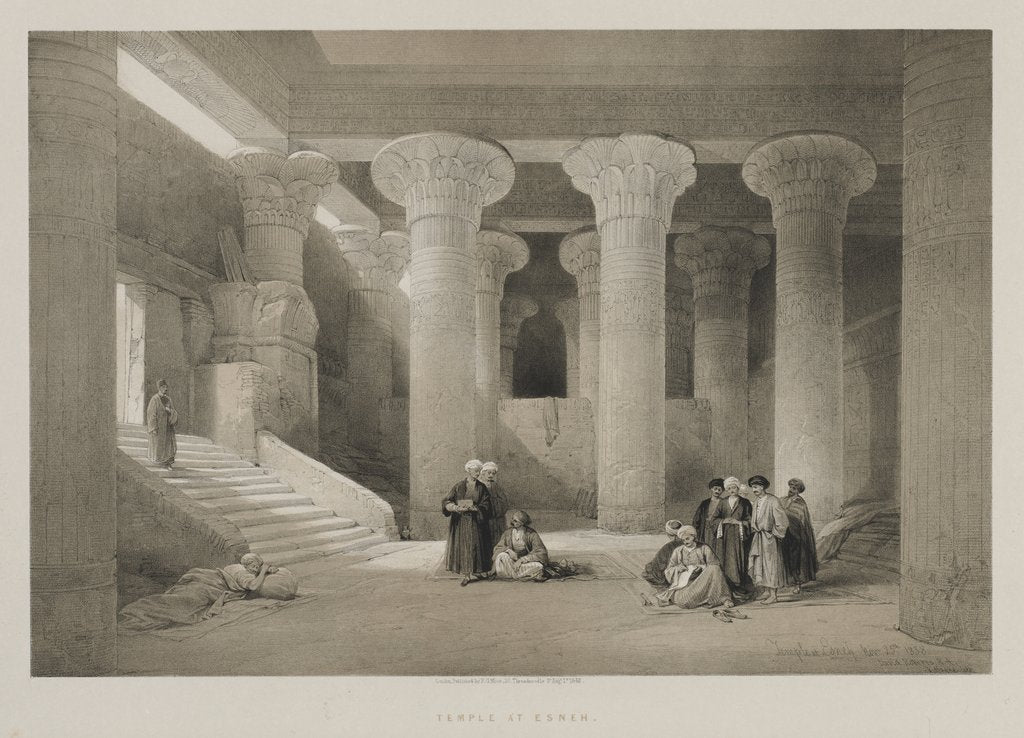 Detail of Egypt and Nubia, Volume I: Temple at Esneh, 1846 by Louis Haghe