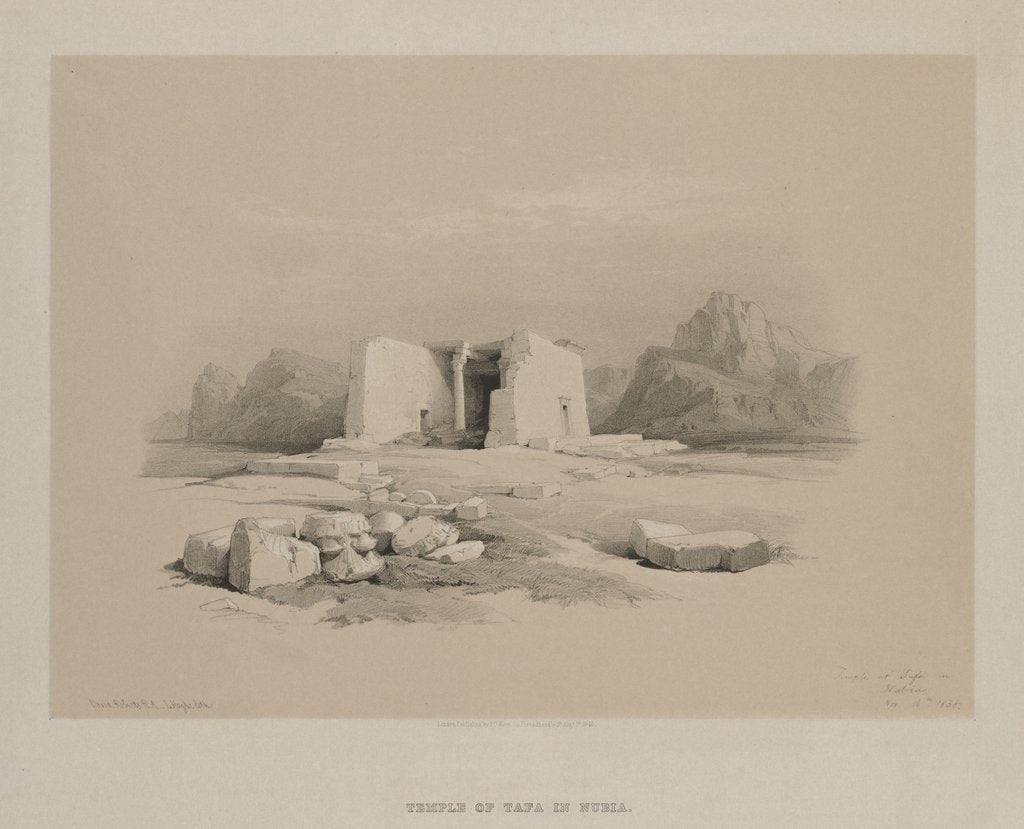 Detail of Egypt and Nubia, Volume I: Temple at Tafa in Nubia, 1846 by Louis Haghe