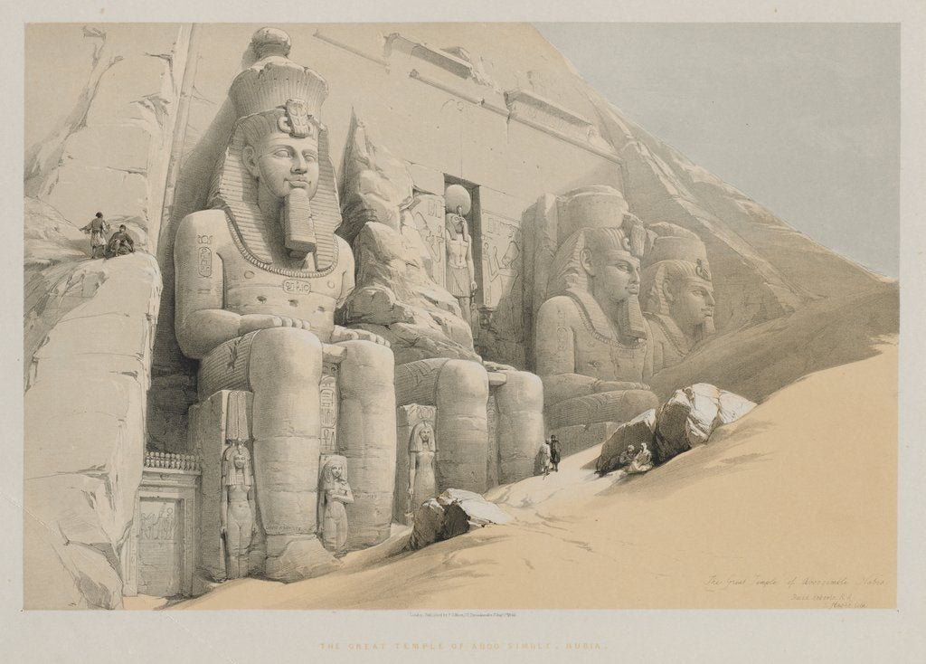 Detail of Egypt and Nubia, Volume I: The Great Temple of Aboo-Simble, Nubia, 1846 by Louis Haghe