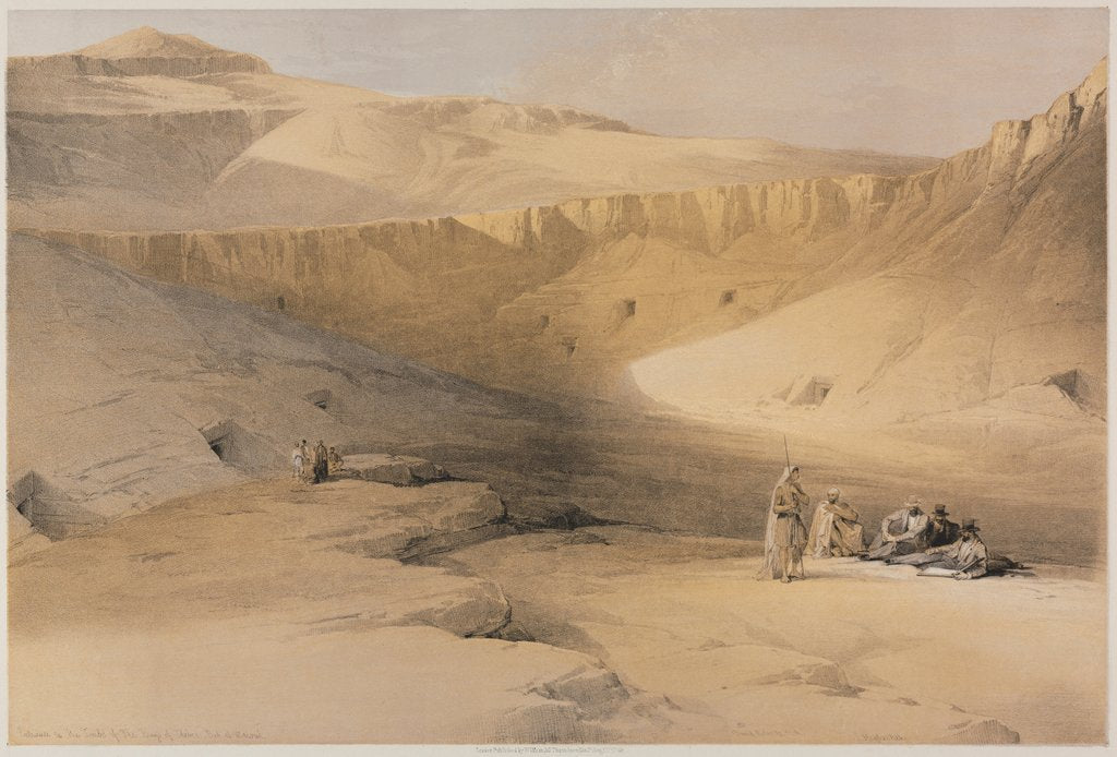 Detail of Egypt and Nubia, Volume II: Entrance to the Tombs of the Kings of Thebes, Bab-El-Malouk, 1848 by Louis Haghe