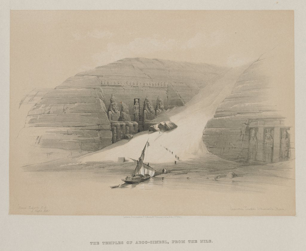 Detail of Egypt and Nubia, Volume II: Excavated Temples of Abo Simble, Nubia, 1848 by Louis Haghe