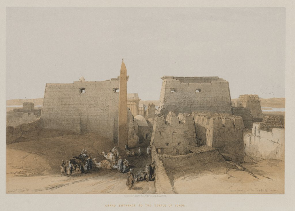 Detail of Egypt and Nubia, Volume II: Grand Entrance to the Temple of Luxor, 1848 by Louis Haghe