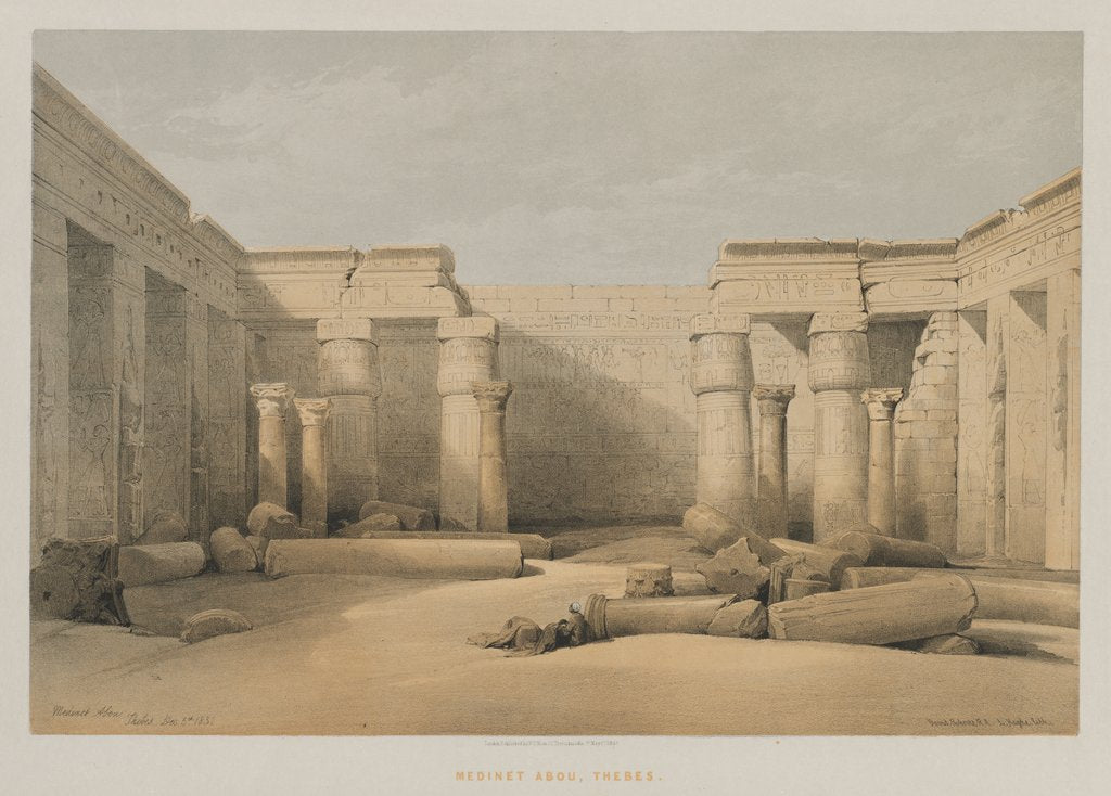 Detail of Egypt and Nubia, Volume II: Medinet Abou, Thebes, 1847 by Louis Haghe