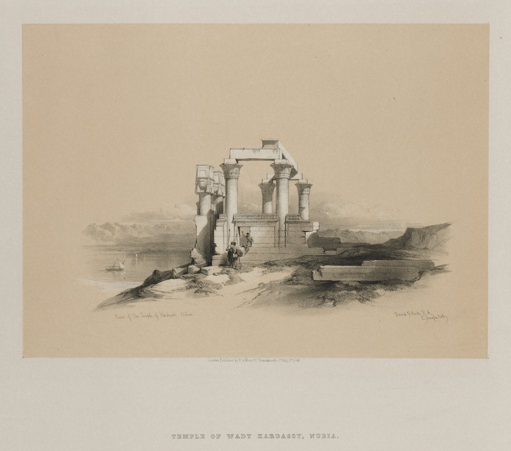 Detail of Egypt and Nubia, Volume II: Ruins of the Temple of Kardeseh, Nubia, 1848 by Louis Haghe