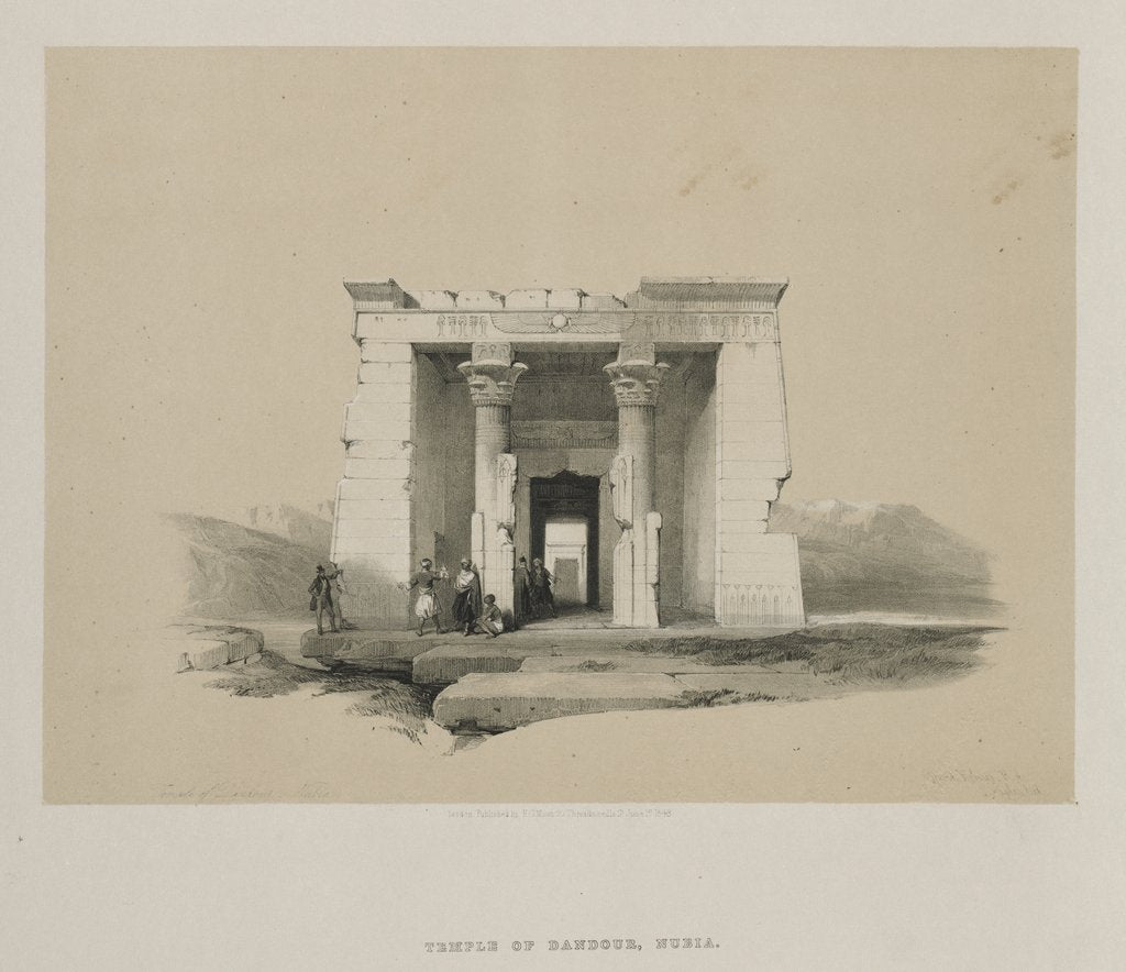 Detail of Egypt and Nubia, Volume II: Temple of Dandour, Nubia, 1848 by Louis Haghe