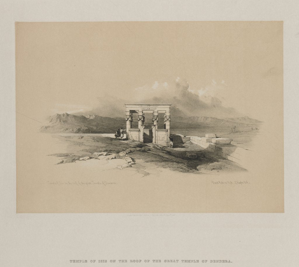 Detail of Egypt and Nubia, Volume II: Temple of Isis on the Roof of the Great Temple of Dendera, 1848 by Louis Haghe
