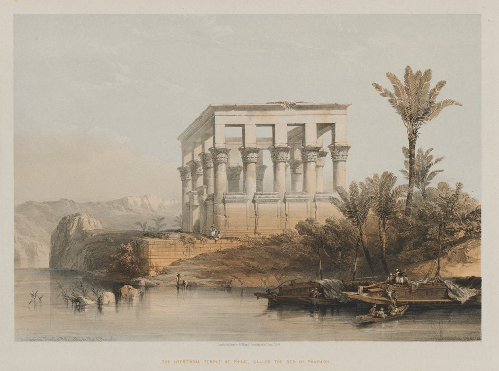 Detail of Egypt and Nubia, Volume II: The Hypaethral Temple at Philae, called the Bed of Pharaoh, 1848 by Louis Haghe