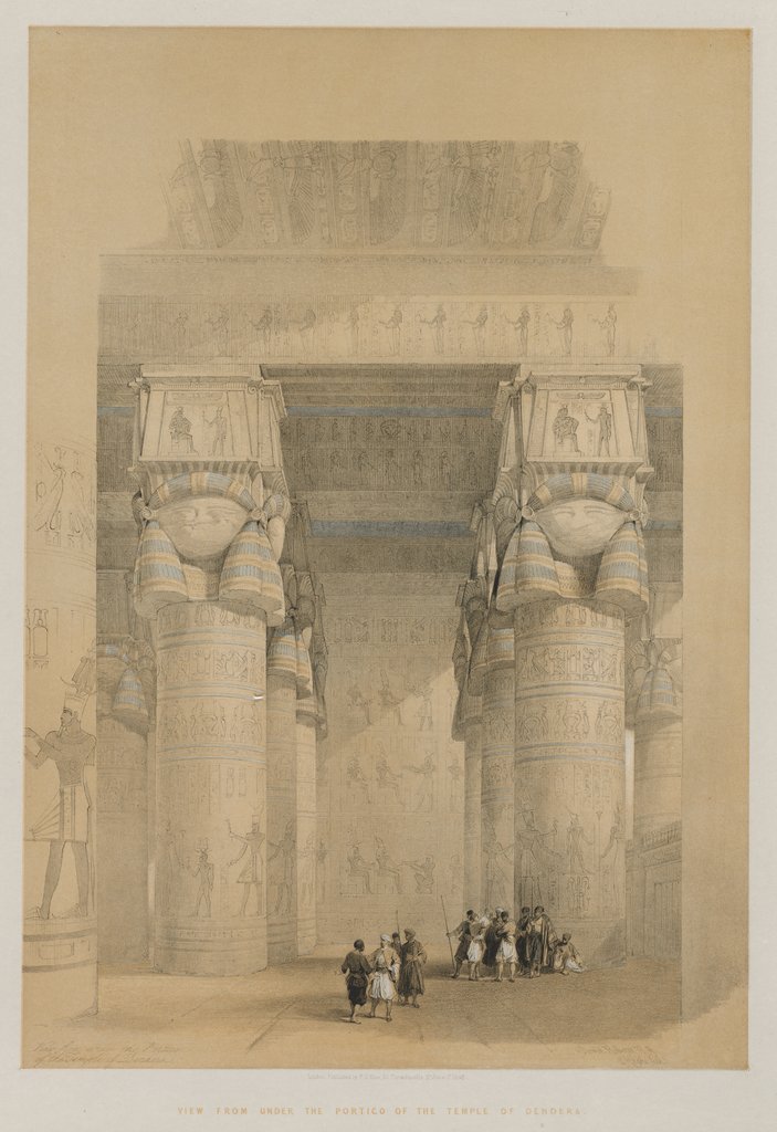 Detail of Egypt and Nubia, Volume II: View from Under the Portico of the Temple of Dendera, 1849 by Louis Haghe
