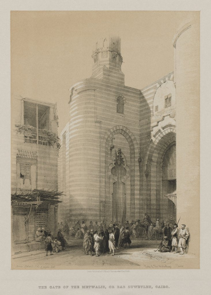 Detail of Egypt and Nubia, Volume III: Gate of the Metwaleys, Cairo, 1848 by Louis Haghe
